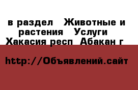  в раздел : Животные и растения » Услуги . Хакасия респ.,Абакан г.
